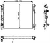 MOTOR RADYATORU CLIO II 1,9D MEKANIK KLIMASIZ (480X414,5X28) (2 SIRA AL+PL SISTEM)