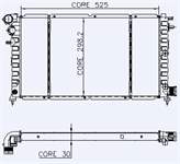 MOTOR SU RADYATORU P106 SAXO TUD5 (1,5DIZEL) OLCU: (286*529*24) 96> (2 SIRA CU+PL)