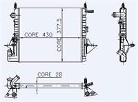 MOTOR RADYATOR RENAULT TWINGO 1.2 I (2 SIRA AL+PL) / (430X377X28)