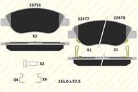 ON BALATA EGEA YM BRAVO 1.4 1.6D 1.9D 2.0D 08> DELTA 1.4 10> 1.6D 08>11> BUYUK TIP (8 ADET KLIPS DAHIL)