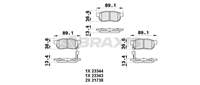 ARKA FREN BALATASI (DISK ICIN) HONDA CIVIC 1996-2000 JAZZ CITY 2002-2010 CRX 92-98