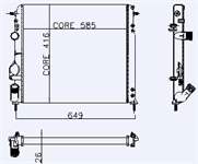 MOTOR RADYATOR MEGANE 1,9DCI KLIMALI (1 SIRA ALB) / (585X416X26)