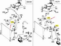 RADYATOR HORTUMU ALT (SAG) W204 07>14 S204 07>14