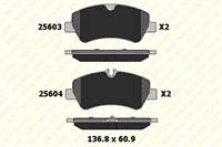 ARKA FREN BALATASI TRANSIT CUSTOM V362 V347 V348 2,2TDCI 12 /> (ARKA TEK TEKER)