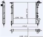 MOTOR RADYATOR CLIO 1,1 MEKANIK KLIMASIZ (2 SIRA AL+PL) / (350X377,5X23,5)