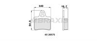 ARKA FREN BALATASI CITROEN BX 1.1 1.4 (CAP:64.6X54X17)82>95