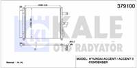 KLIMA RADYATORU HYUNDAI ACCENT 1.3 2000-2005 (424×364×17)