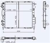 MOTOR RADYATOR CLIO EXPRESS 1,2 / 1,4 (1 SIRA CU+PL) / (430X400X21,5)