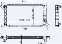 MOTOR SU RADYATORU TRANSIT T12 T15 92>98 (1 SIRA ALB) KISA TIP OLCU: (600 X 331×34)