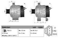 ALTERNATOR (120A) 12V FOCUS II 04>11 C MAX 03>07 1,4 DURATECH 16V / 1,6 ZETEC S 16V