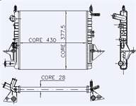 MOTOR RADYATOR TWINGO 1,1 I (96 97) / (2 SIRA AL+PL) / (430X377X28)